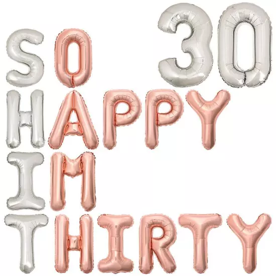 30th Birthday Balloons Funny 30th Birthday Decorations for her-So Happy IM Th...