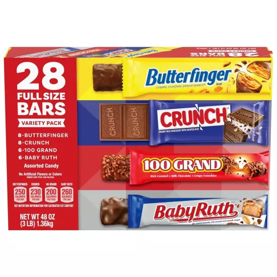 Satisfying Assorted Candy Bars - 28 Count Full Size Selection for Every Occasion