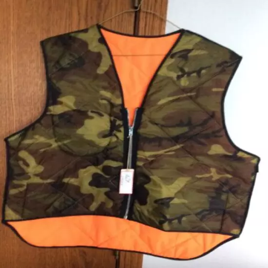 Reversible Orange/Camouflage Vest Large Unbranded NOS #334