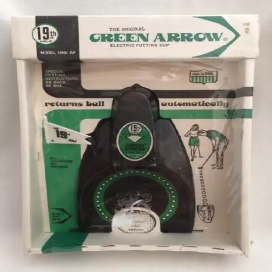 Electronic Putting Cup Green Arrow Vintage NEW 1984