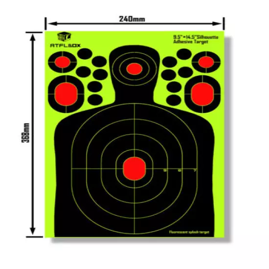 Shooting Range Paper Target Splatter and Self Adhesive 9.5''*14.5'' QTY 25Pcs