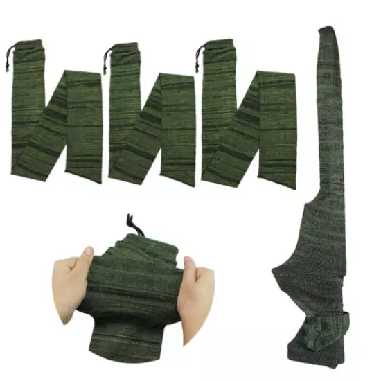 3pcs Silicone Treated Gun Sock Rifle Airgun Shotgun 54" Case Sleeve Bag Shooting