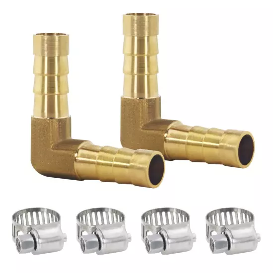 5 pc - 5/16" (8 mm) HOSE BARB ELBOW 90 DEGREE Brass Pipe Fitting Gas Fuel Water