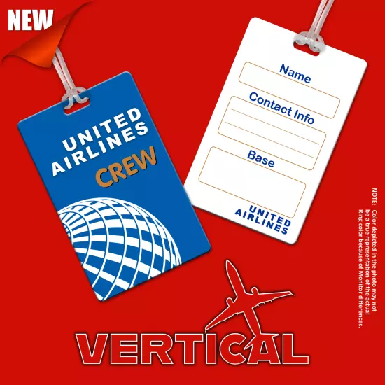 United Airlines Crew Luggage Tags (Set of 4)