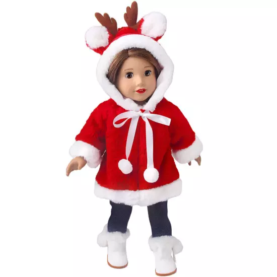 Christmas plush coat made for 18'' American girl doll winter clothes