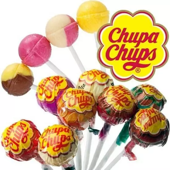 100xBest Chupa Chups Lollipop Assorted Flavour Bulk Kids Lollies Candy Bag 1.2kg