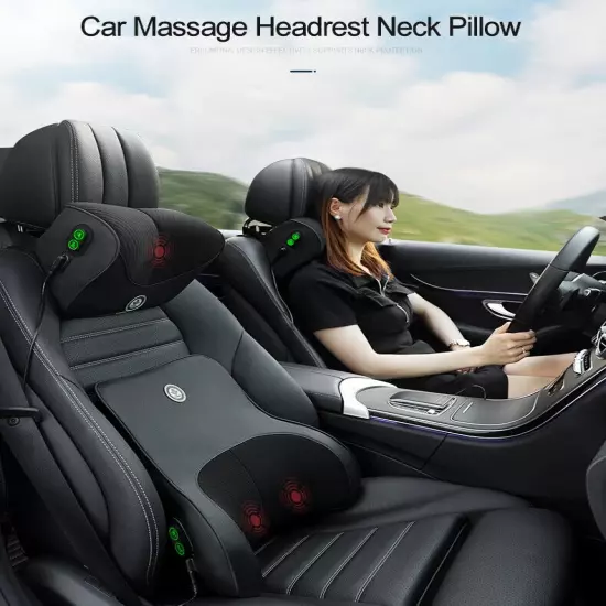 Car Massage Neck Support Pillow Seat Back Support Headrest Pillow Travel Pillow