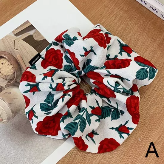 Floral Printed Hair High Elastic Large Intestine Hair Ring G4P3 ио