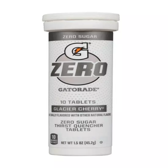 Gatorade Zero Sugar Glacier Cherry Tablets - 8 Tubes Of 10