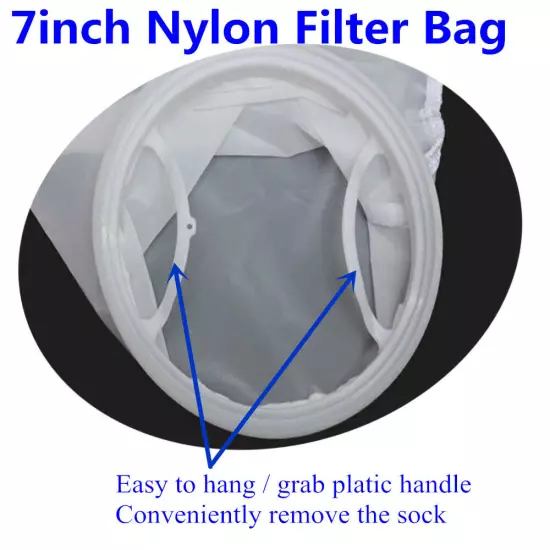 2PCS 300 / 400 Micron Nylon Mesh Filter Socks NMO 7inch Water Liquid Filter Bags