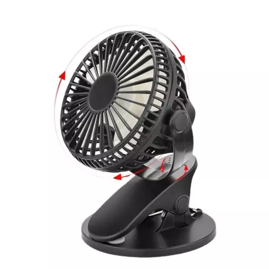 Clip On Fan Low Noise Desktop Fan Plug In 3 Speed 3 Blades for Tent Dorm Office