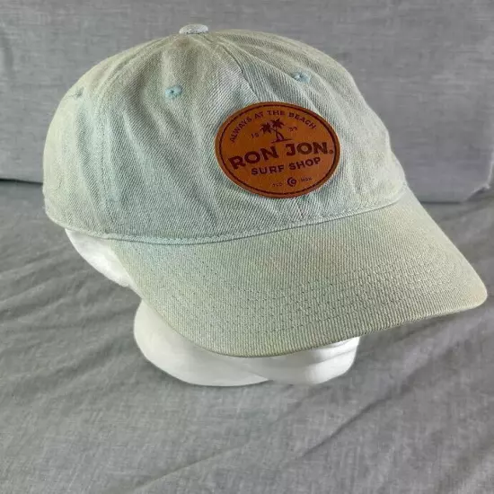 Ron Jon Hat Men Surf Shop Distressed Denium Strapback Hat Emblem