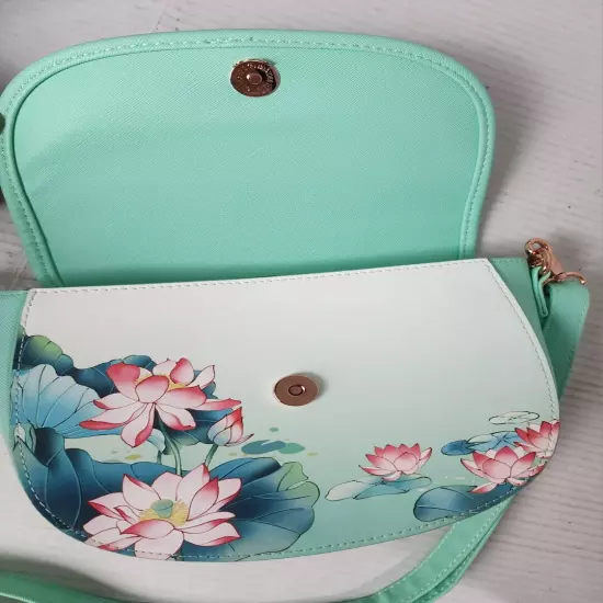 LOUNGEFLY DISNEY MULAN CRI-KEE LOTUS HANDBAG Light Green NWOT