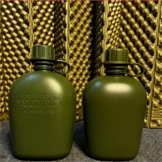 1L Army Green Water Bottle - Portable Hiking & Camping Bottle