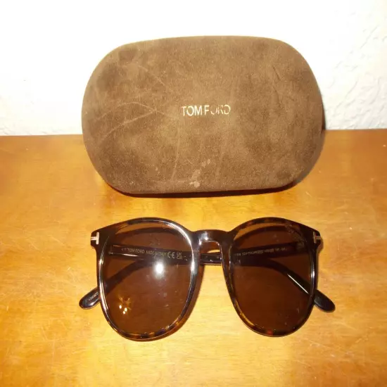 Tom Ford Ansel TF 858 52H Tortoise Frame Brown Polarized Lens Sunglasses w/Case