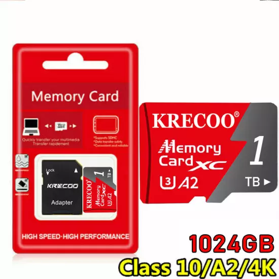 128GB 256GB 1TB Micro SD Card Memory Card TF Card with Free Adapter High Speed