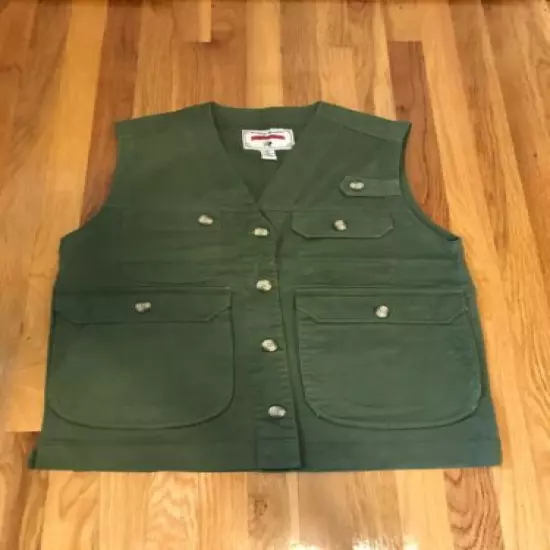 Red Ridge Mountain Outfitters Mens Green Button Front Vest Size S