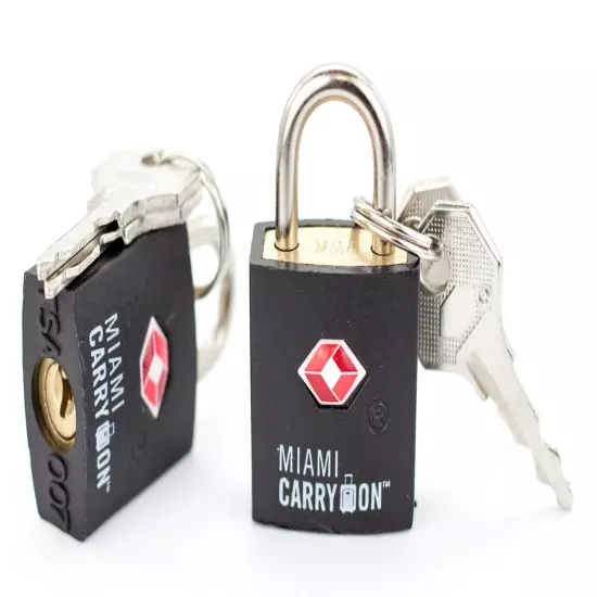 Miami CarryOn TSA Approved Padlock - Best TSA Luggage Lock, 0.9"-Black (2 Pack)