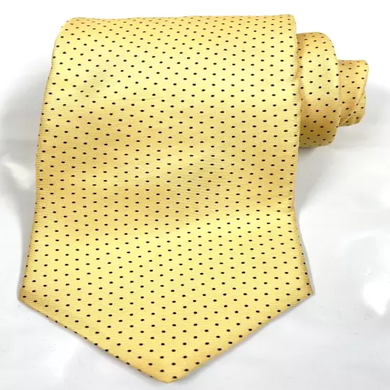 Vintage Bachrachs 1877 Yellow Polka Dot Necktie Silk Tie 3" x 54"