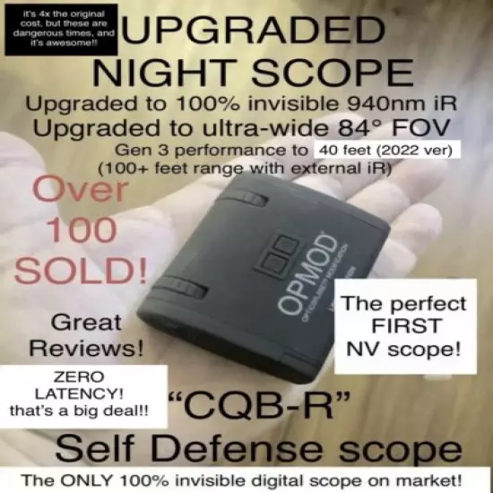 UPGRADED Digital Night Vision “CQB-R” : WIDE 84° FOV+940nm iR.