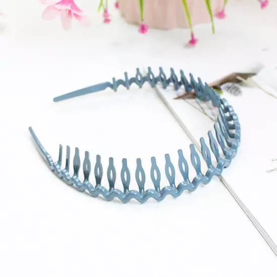 Women Non-Slip Resin Hair Comb Hairband Headband Hair Hoop With Teeth Headwear❉