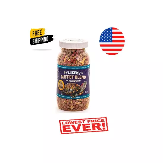 Fluker's Buffet Blend Aquatic Formula, Turtle Food with Freeze, Dried Shrimp, Me