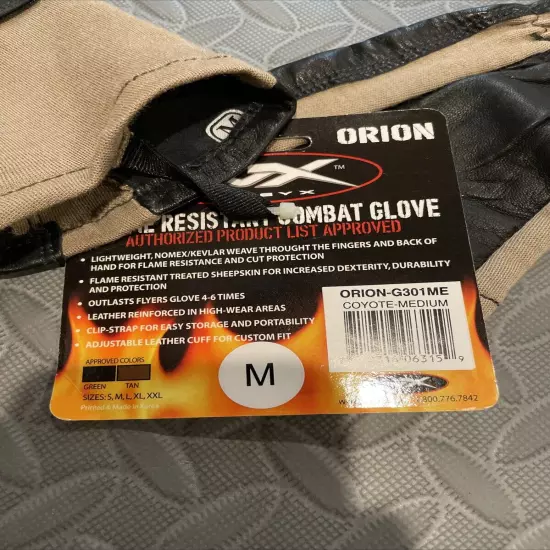 Wiley X Orion Foliage Brown NAVAIR Flight Gloves Medium Flyer Pilot G301ME