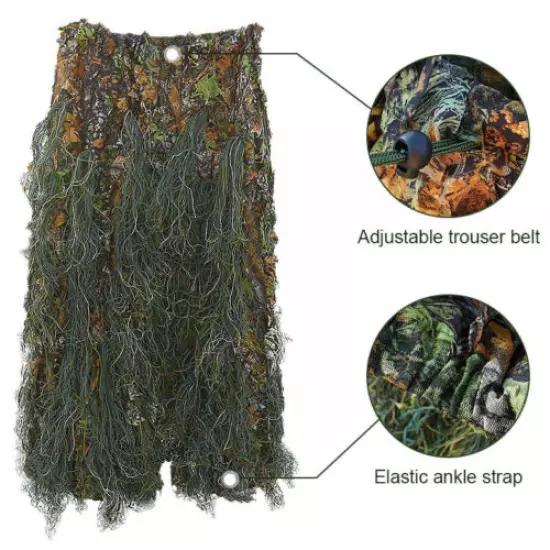 3D Ghillie Suit Grass Bionic Camouflage Suit Bird Watching Hunting Clothes Set