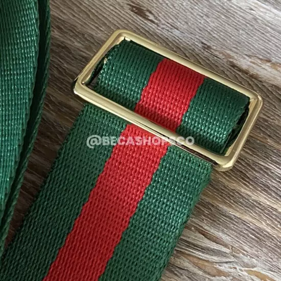 Red and Green Web Canvas Purse Strap Replacement