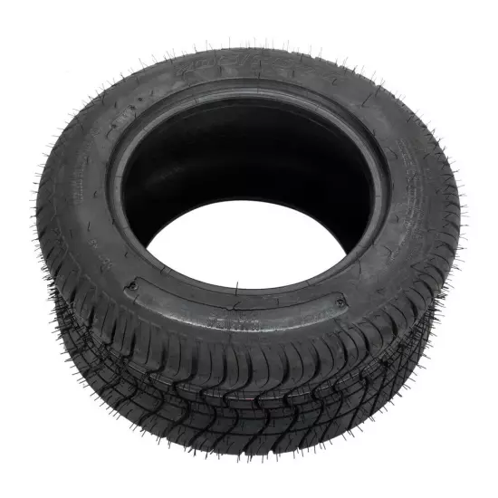 Set of 2 205/50-10 Dot Golf Cart Tires 4 Ply Rated LRB Tubeless Black Rubber