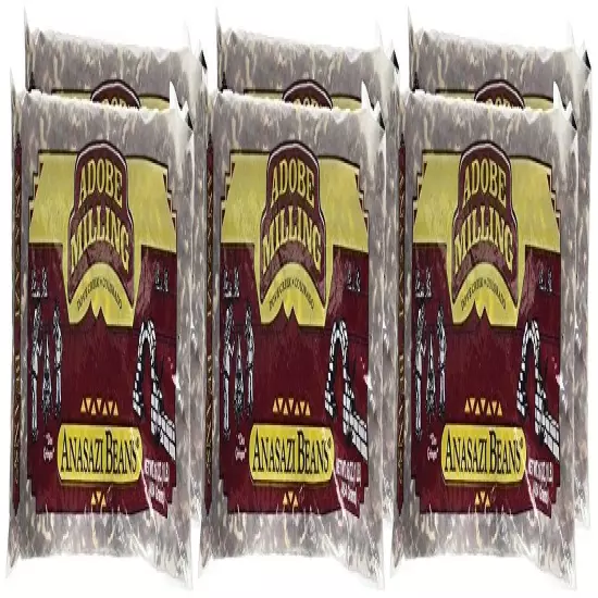 Adobe Milling Dried Anasazi Beans 16oz Bag Pack of 6 - Free Shipping USA