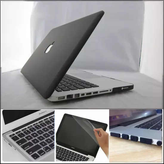 4in1 BLACK Matte Hard Case Cover Skin for Macbook Pro 13" 13.3 A1278 (2009-2012)