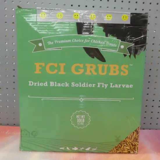 FCI Grubs Dried Black Soldier Fly Larvae for Chickens 10lbs New / Open Box