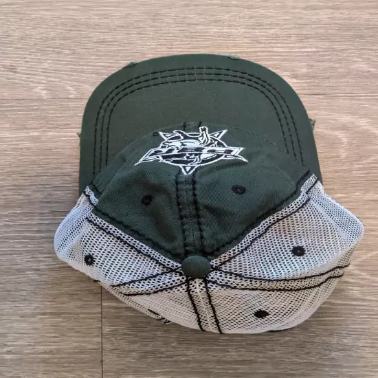 PBR Bull Riding Riders Hat Cap Green Strapback Adjustable Mesh Distressed