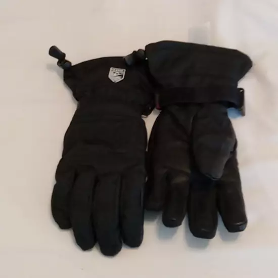 Hestra Men's size 8 black Winter gloves. Warm and Cozy.