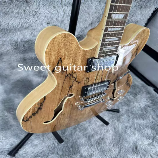 new ES-335 Semi Hollow Natural Electric Guitart 2H Pickup Fixed Bridge Fast Ship