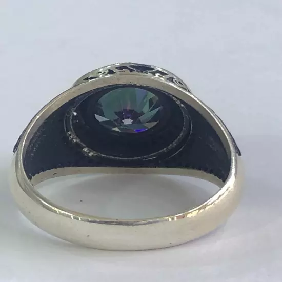 African Fire Opal Ring Men Silver 925,Royal,Rare,Luxuryخاتم اوبال افريقي فاير