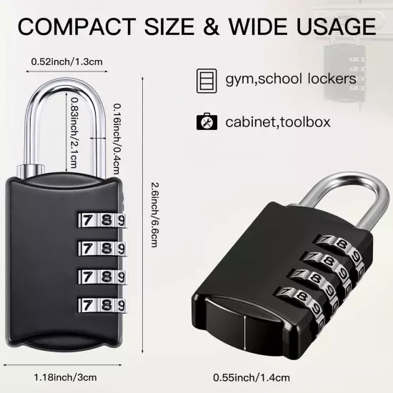 4 Digit Combination Lock Small Combo Locks Luggage Number Locks Outdoor Waterpro