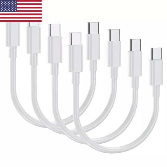 Short USB C to USB C Cable [4 Pack 1Ft] 60W Type C Fast Charging Cord Charger Sh