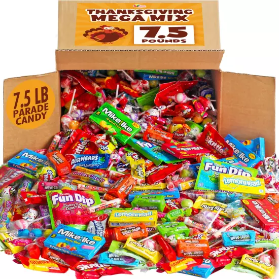 Bulk Candy Variety Pack - 7.5 lbs Assorted Individually Wrapped Candies