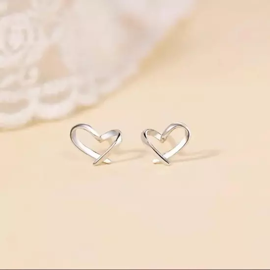 Tiny Heart Stud Earrings, Hypoallergenic Small Stud Earrings for Women Girls, Go