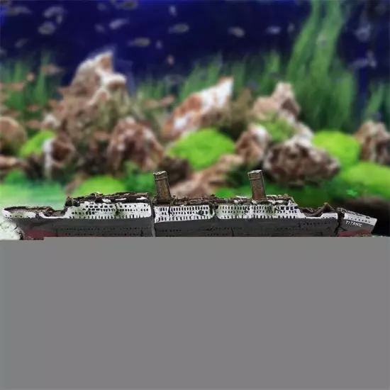 Fish Tank Titanic Model Resin Aquarium Wrecked Boat Ship Decoration