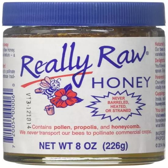 REALLY RAW Raw Honey, 8 OZ 8 Fl Oz (Pack of 1) 