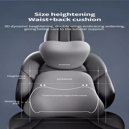 Car Pillow Neck Pillow Cervical Lumbar Support Car Headrest Back Pad Back Pillow