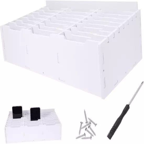 Mobile Phone Storage Box Desktop Calculator Desk Top Organizer Shelf White Calcu