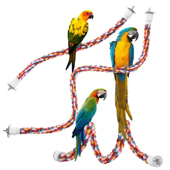 Bird Rope Perches,Parrot Toys 48 inches Rope Bungee Bird Toy (48 inches)[1 Pack]