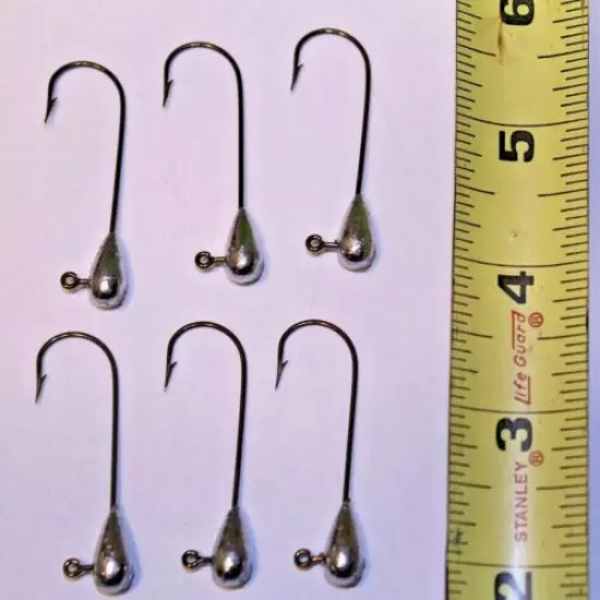 1/8 oz. Hand Poured Tube Jig Head 2/0 Eagle Claw 574 Extra Long Hooks 50 or 100 