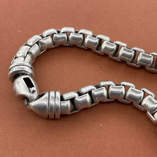 David Yurman Men’s Bracelet Box Link 7mm Sterling Silver Size 7 3/4 Inches