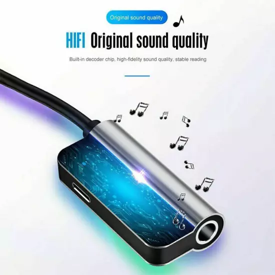 For iPhone Headphone Jack Adapter 3.5mm Audio Aux Cable Earphone Cord Converter^