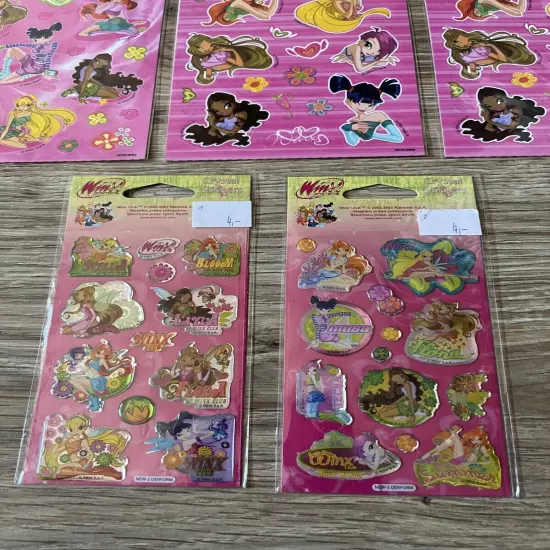 Rainbow Winx Club Bloom Stella Flora Musa Tecna Layla Set Of Stickers Puffy